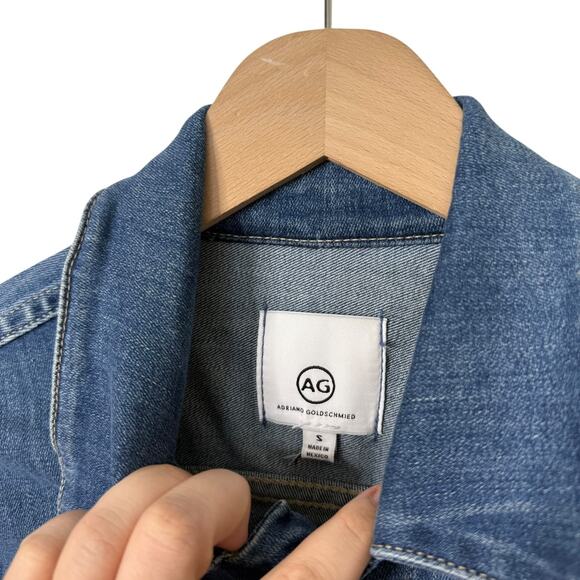 AG Adriano Goldschmied Robyn Fitted Stretch Denim Jacket Button Down Blue Small - Picture 6 of 11